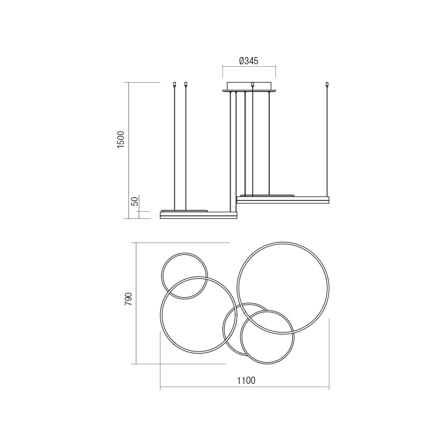 Redo 01-2608 - ściemnialna lampa wisząca LED na przewodzie SIGUA LED/114W/230V CRI 90 biała
