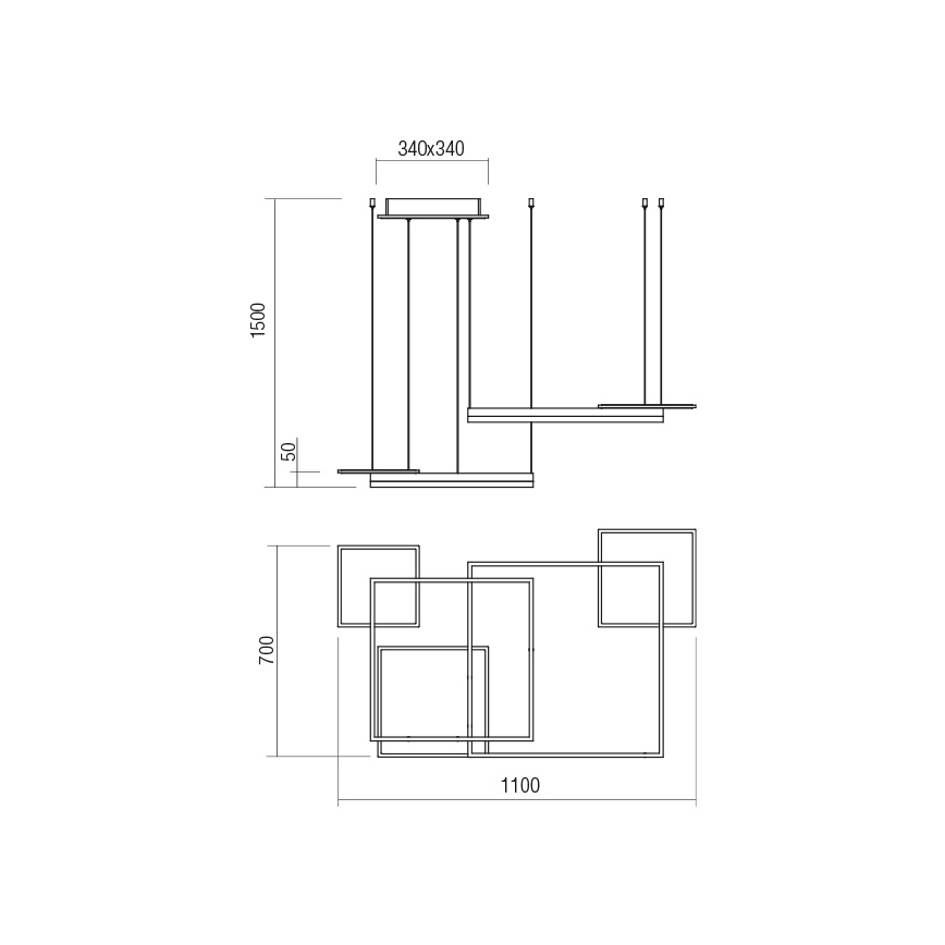Redo 01-2615 - LED Ściemnialny żyrandol na linkach SIGUA LED/137W/230V CRI 90 złoty
