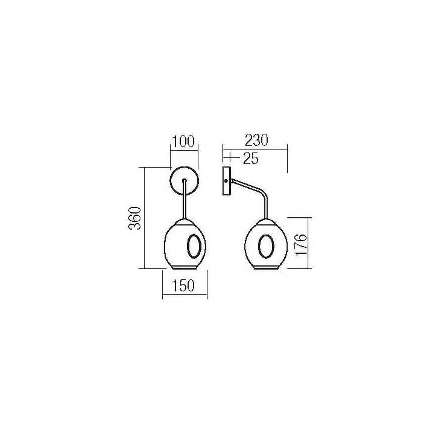 Redo 01-2618 - Kinkiet PIERCE 1xE27/42W/230V czarny/dym