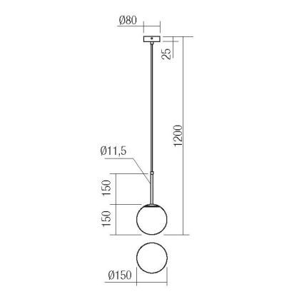 Redo 01-2623 - Żyrandol na lince NIVA 1xE14/28W/230V