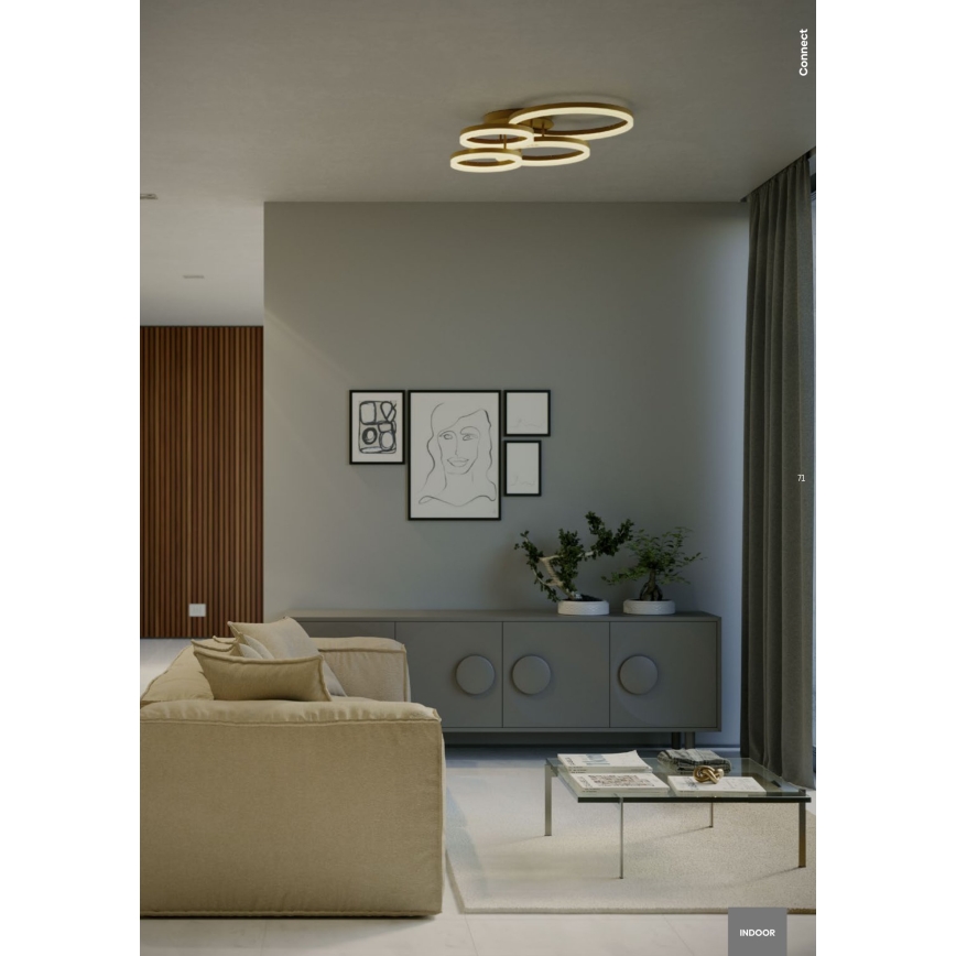 Redo 01-2633 - LED Plafon CONNECT LED/90W/230V brąz
