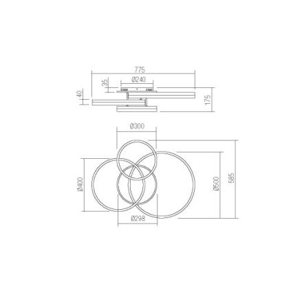 Redo 01-2633 - LED Plafon CONNECT LED/90W/230V brąz