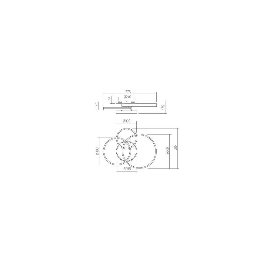 Redo 01-2633 - LED Plafon CONNECT LED/90W/230V brąz