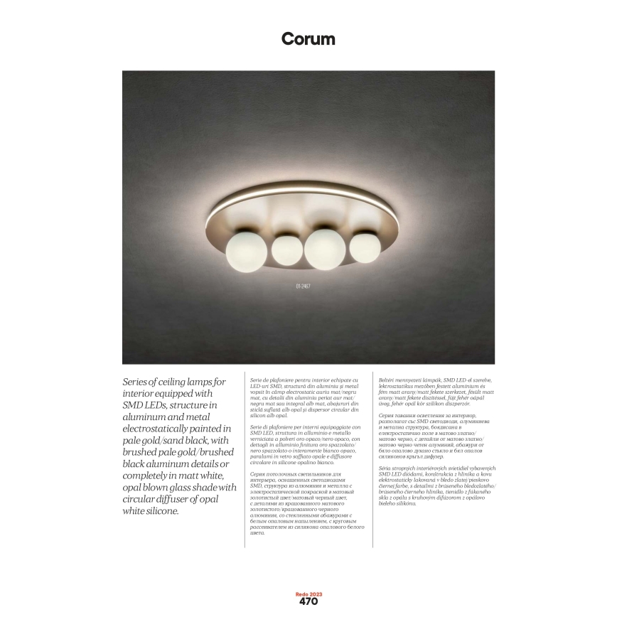 Redo 01-2657 - Lampa sufitowa LED CORUM LED/48W/230V 3000K CRI 90 biała