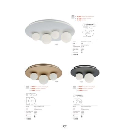 Redo 01-2657 - Lampa sufitowa LED CORUM LED/48W/230V 3000K CRI 90 biała