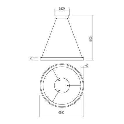 Redo 01-2673 - LED Żyrandol ściemnialny na lince ICONIC LED/50W/230V śr. 58 cm złoty