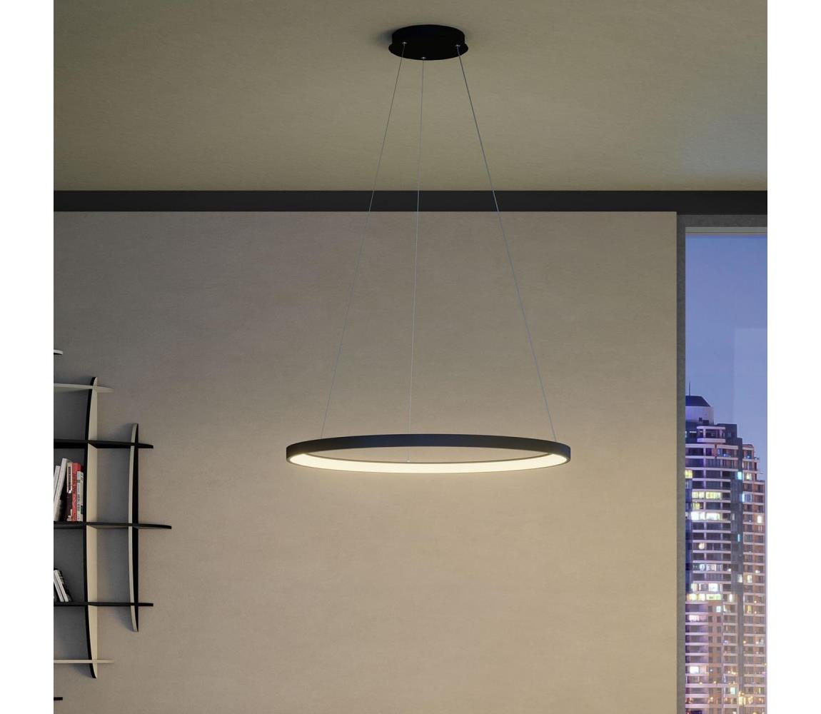 Redo 01-2677- LED Żyrandol ściemnialny na lince ICONIC LED/60W/230V śr. 78 cm czarny