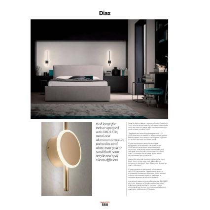 Redo 01-2696 - Kinkiet LED DIAZ LED/20W/230V CRI 90 biały