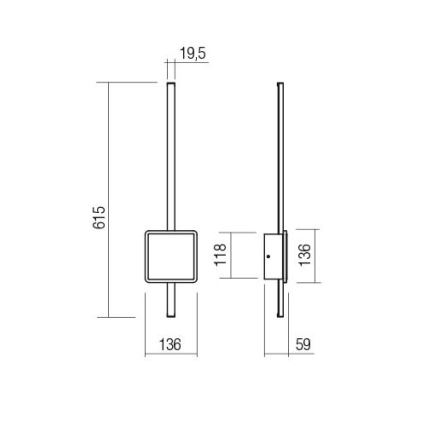 Redo 01-2697 - Kinkiet ścienny LED DIAZ LED/20W/230V CRI 90 złoty