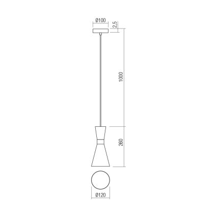 Redo 01-2711 - Żyrandol na lince KILT 1xE27/42W/230V śr. 12 cm czarny