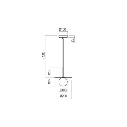 Redo 01-2728 - Żyrandol na lince PLATO 1xG9/10W/230V śr. 20 cm czarne