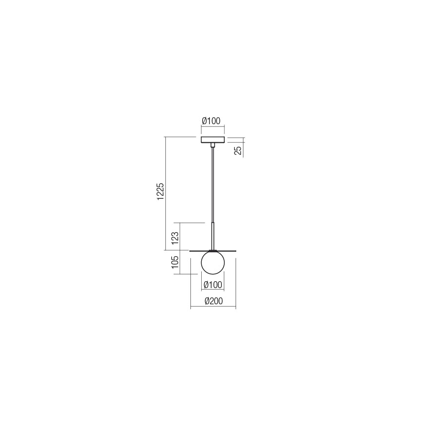 Redo 01-2728 - Żyrandol na lince PLATO 1xG9/10W/230V śr. 20 cm czarne