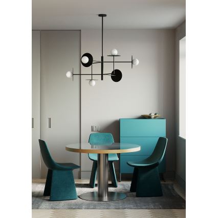 Redo 01-2734 - Żyrandol na drążku PLATO 6xG9/10W/230V czarne