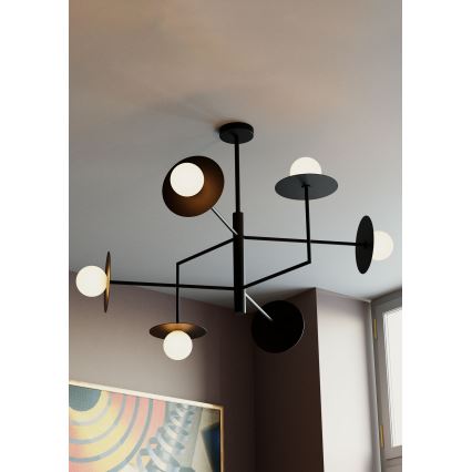 Redo 01-2734 - Żyrandol na drążku PLATO 6xG9/10W/230V czarne