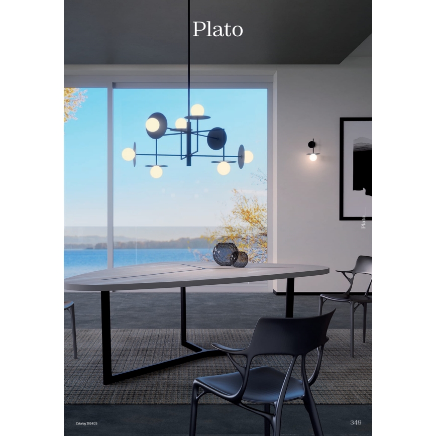 Redo 01-2734 - Żyrandol na drążku PLATO 6xG9/10W/230V czarne