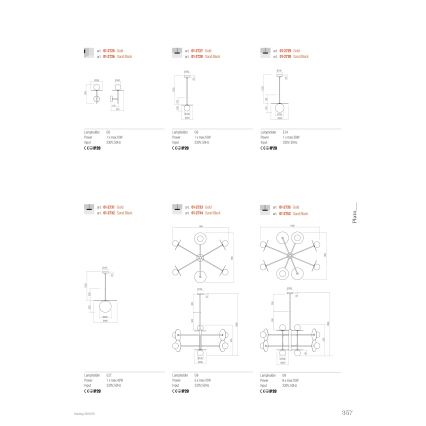Redo 01-2734 - Żyrandol na drążku PLATO 6xG9/10W/230V czarne