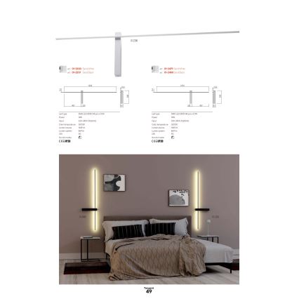 Redo 01-2744 - Kinkiet LED TANGENT LED/13W/230V CRI 90 biały