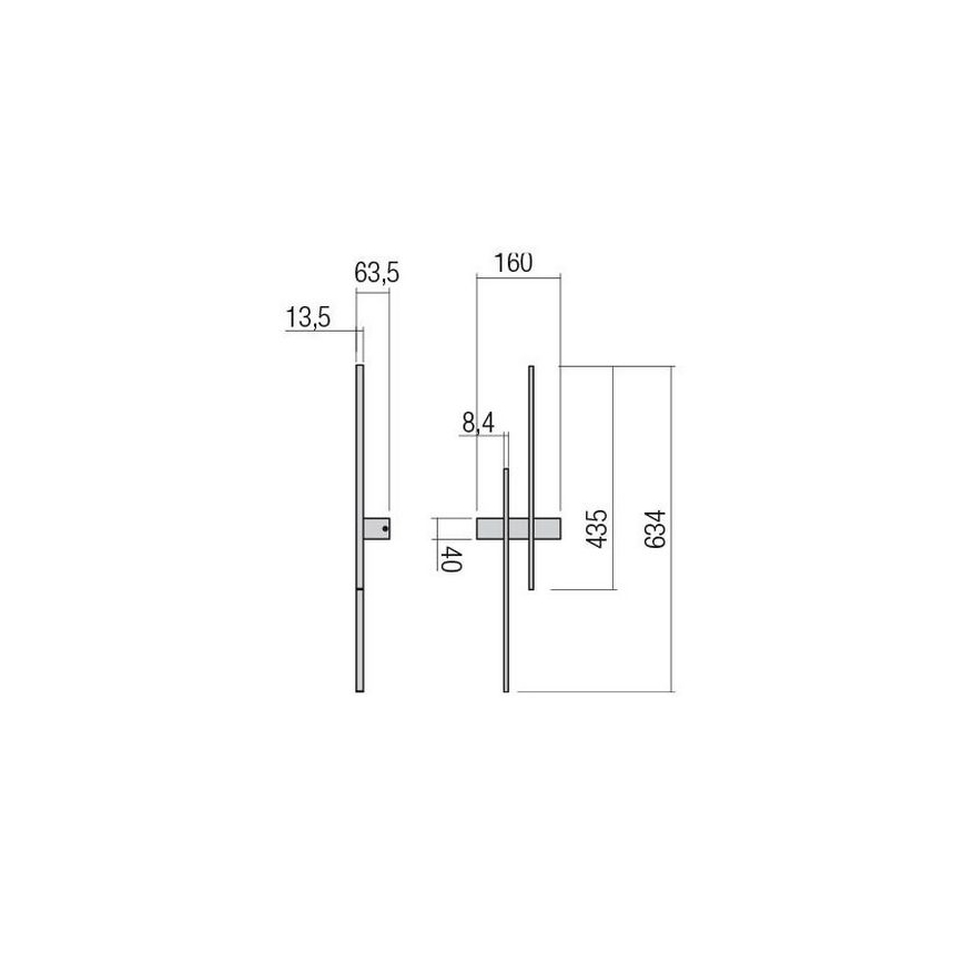 Redo 01-2744 - Kinkiet LED TANGENT LED/13W/230V CRI 90 biały