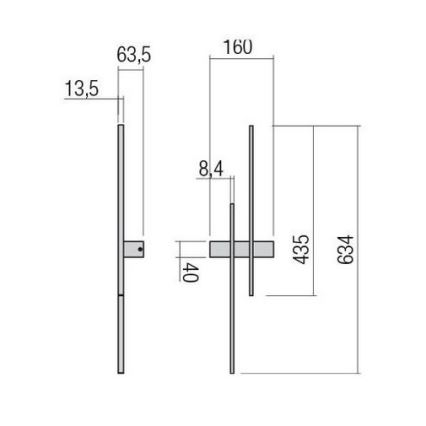 Redo 01-2744 - Kinkiet LED TANGENT LED/13W/230V 3000K 63,4 cm CRI 90 biały