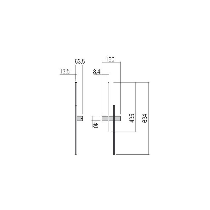 Redo 01-2746 - Kinkiet LED TANGENT LED/13W/230V 3000K 63,4 cm CRI 90 biały