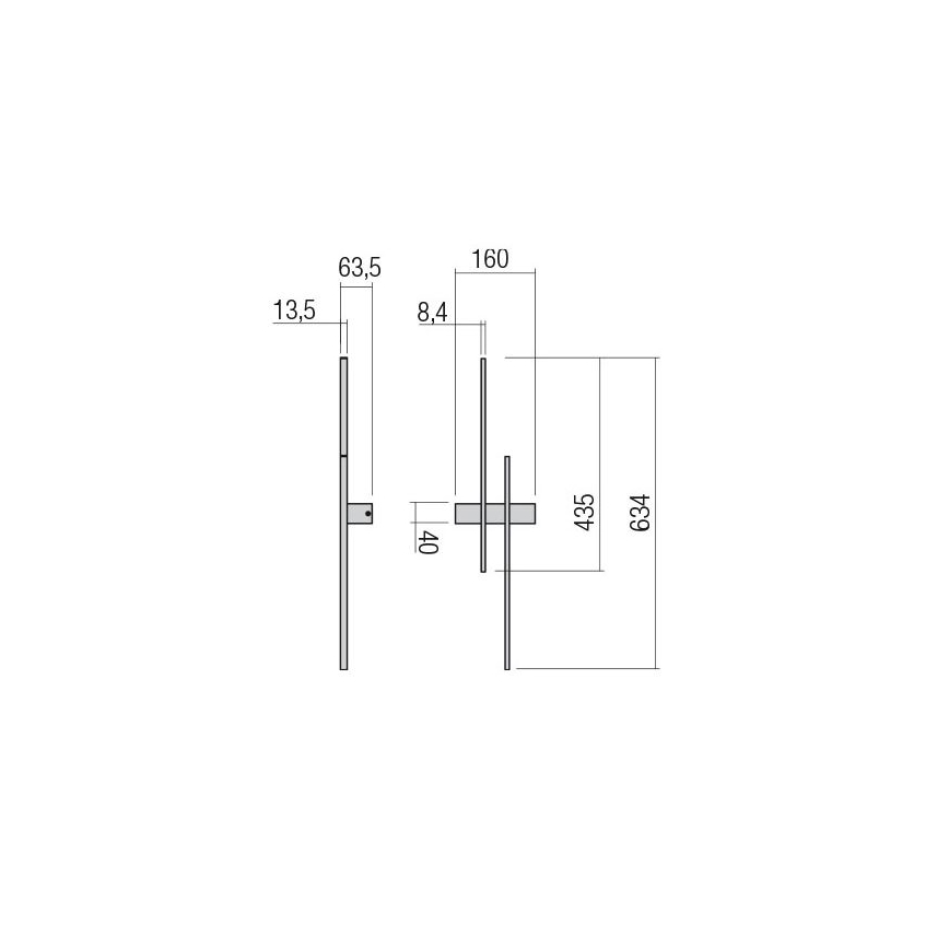 Redo 01-2747 - Kinkiet TANGENT LED/13W/230V 3000K 63,4 cm CRI 90 czarny