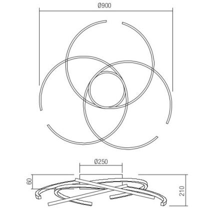 Redo 01-2748 - LED Plafon ściemnialny ALIEN LED/75W/230V 3000K śr. 90 cm biały