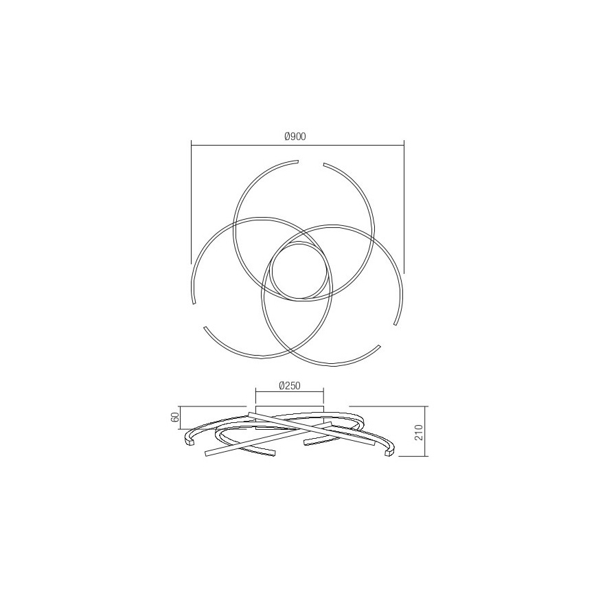Redo 01-2748 - LED Plafon ściemnialny ALIEN LED/75W/230V 3000K śr. 90 cm biały