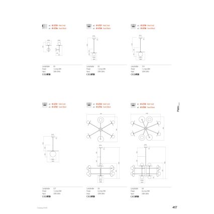 Redo 01-2753 - Żyrandol na pręcie PLATO 8xG9/10W/230V czarny