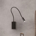 Redo 01-2755 - Elastyczna lampka LED WALLIE LED/3W/230V USB CRI 90 czarna