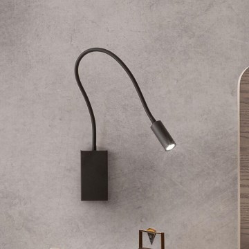 Redo 01-2755 - Elastyczna lampka LED WALLIE LED/3W/230V USB CRI 90 czarna