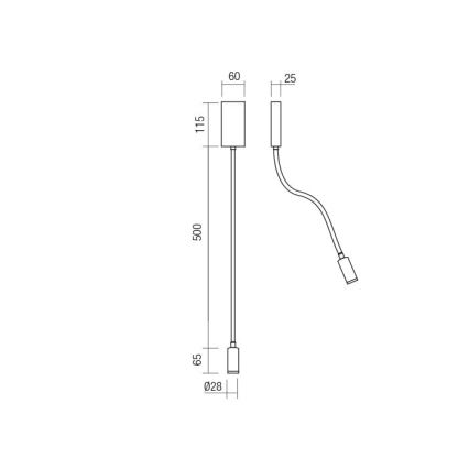 Redo 01-2755 - Elastyczna lampka LED WALLIE LED/3W/230V USB CRI 90 czarna