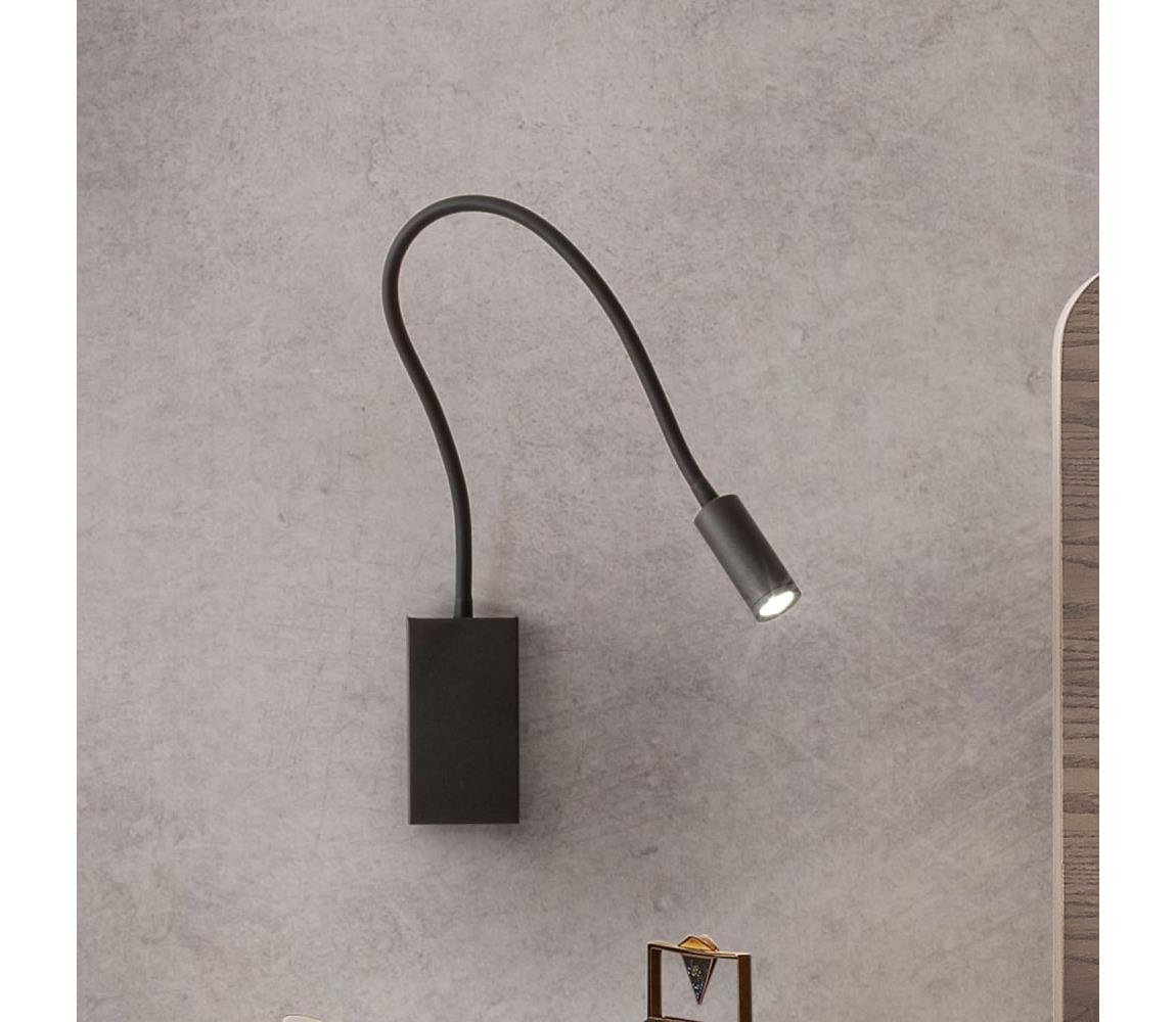 Redo 01-2755 - LED Kinkiet WALLIE LED/3W/230V USB CRI 90 czarny