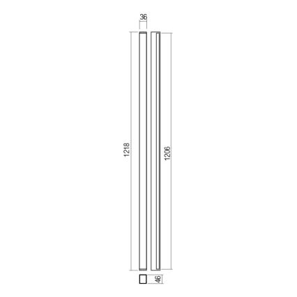 Redo 01-2767 - Kinkiet LED PLOT LED/35W/230V 120 cm czarny