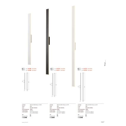 Redo 01-2769 - LED Kinkiet WAPI LED/23W/230V 90,5 cm czarne