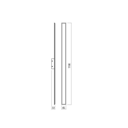 Redo 01-2771 - LED Kinkiet WAPI LED/30W/230V 119 cm czarne