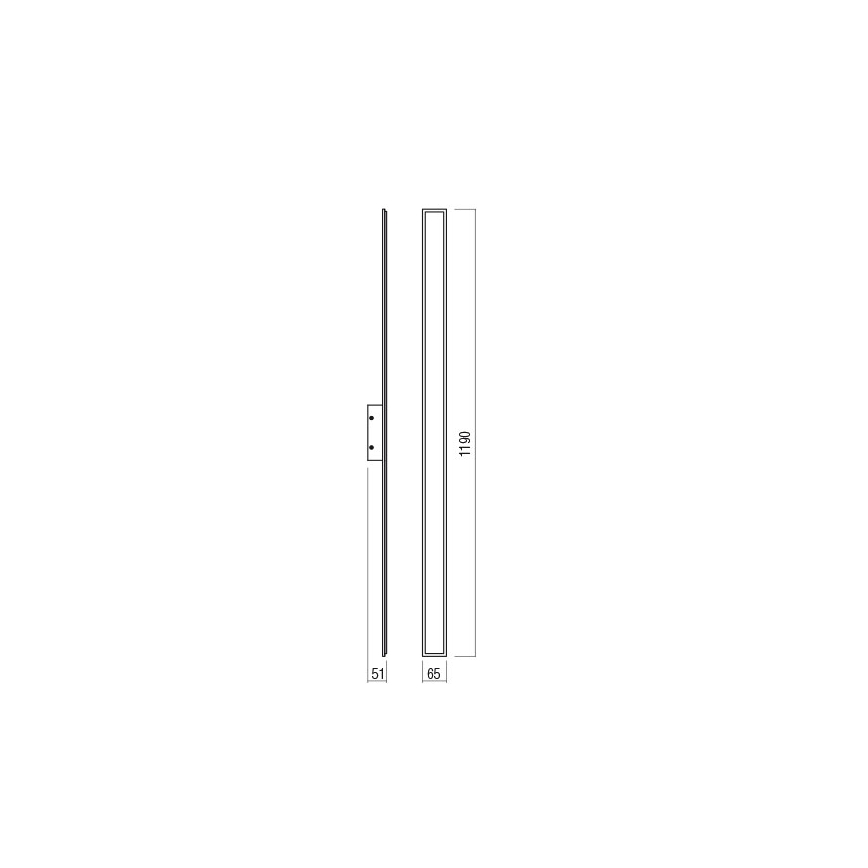 Redo 01-2771 - LED Kinkiet WAPI LED/30W/230V 119 cm czarne