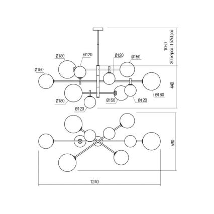 Redo 01-2781 - Żyrandol ROY 10xG9/10W/230V