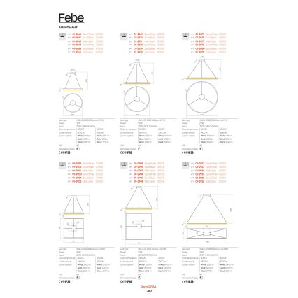 Redo 01-2817 - LED Kinkiet ściemnialny FEBE LED/24W/230V złoty