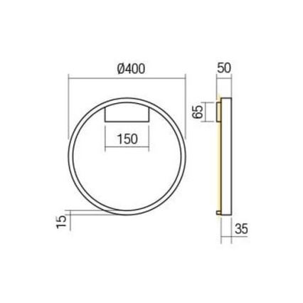 Redo 01-2819 - LED Kinkiet ściemnialny FEBE LED/24W/230V czarny