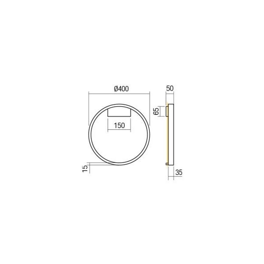 Redo 01-2819 - LED Kinkiet ściemnialny FEBE LED/24W/230V czarny