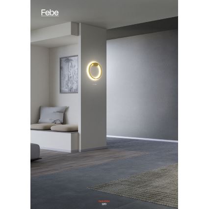 Redo 01-2835 - ściemnialna oprawa ścienna LED FEBE LED/24W/230V złota