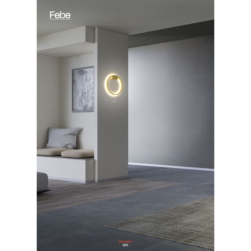Redo 01-2835 - ściemnialna oprawa ścienna LED FEBE LED/24W/230V złota