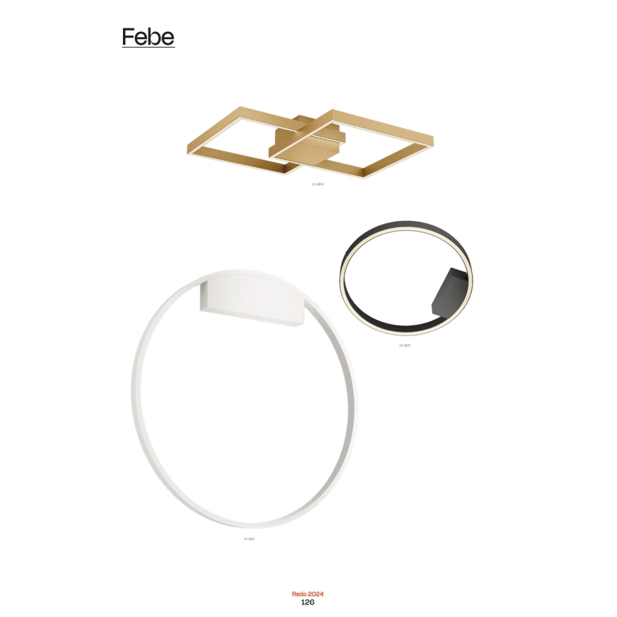 Redo 01-2837 - LED Kinkiet ściemnialny FEBE LED/24W/230V czarny
