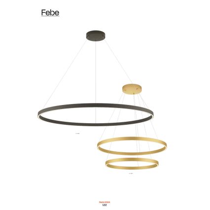 Redo 01-2867 - LED Żyrandol ściemnialny na lince FEBE LED/37W/230V czarny