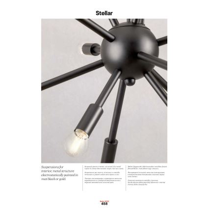 Redo 01-2936 - Żyrandol na lince STELLAR 18xE14/25W/230V czarny