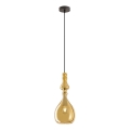 Redo 01-2937 - Lampa wisząca na lince AMBIX 1xE27/42W/230V średnica 18 cm złota