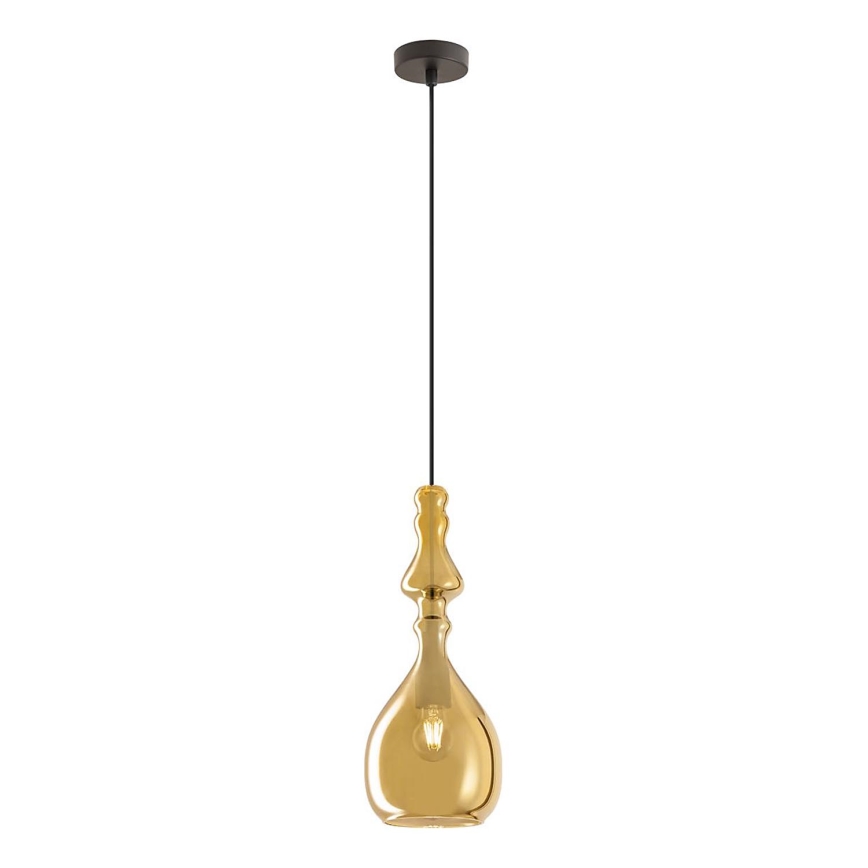 Redo 01-2937 - Lampa wisząca na lince AMBIX 1xE27/42W/230V średnica 18 cm złota