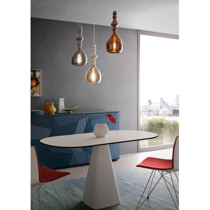 Redo 01-2937 - Lampa wisząca na lince AMBIX 1xE27/42W/230V średnica 18 cm złota
