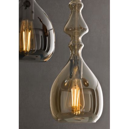 Redo 01-2937 - Lampa wisząca na lince AMBIX 1xE27/42W/230V średnica 18 cm złota