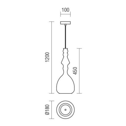 Redo 01-2937 - Lampa wisząca na lince AMBIX 1xE27/42W/230V średnica 18 cm złota